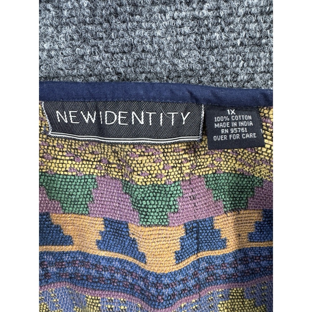 New Identity Southwestern Tapestry Vest 1X Boho Aztec Cotton Cottagecore - Picture 7 of 7